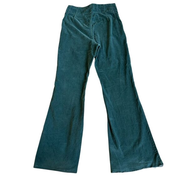 Free People We The Free Jayde Green Corduroy Pants Flare Leg High Waist Size 31 - Picture 8 of 13